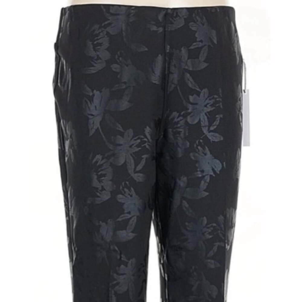 Soft Surroundings 2X Black Burnt Velvet Floral Skinny Pant
